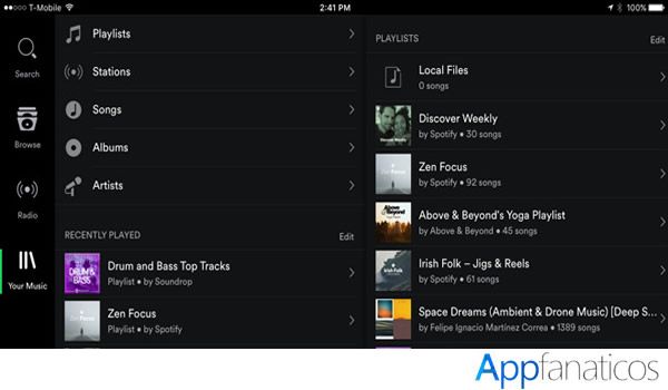 Spotify app de musica