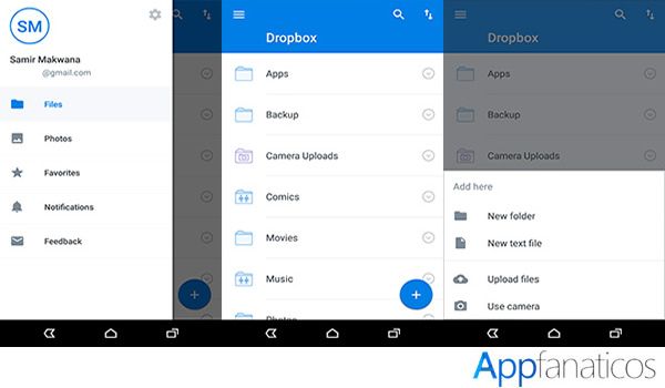 Aplicación Dropbox