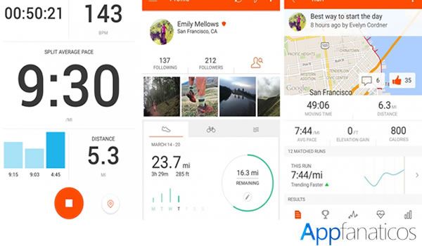 Strava app para corredores